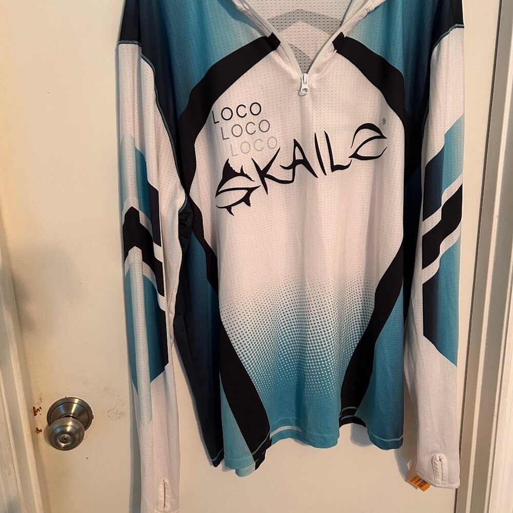 Loco Skailz Long Sleeve Fishing Hoodie UPF Performance Shirt Size XXL